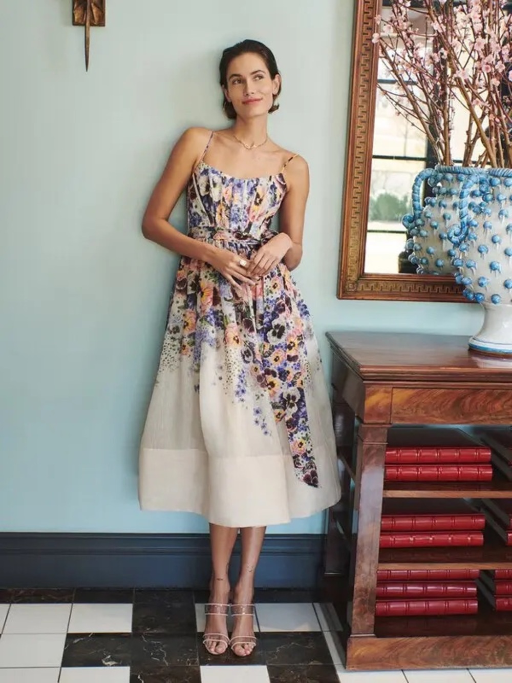 Zimmerman: Tama Corset Midi Dress In Floral Print - Picture 2 of 6